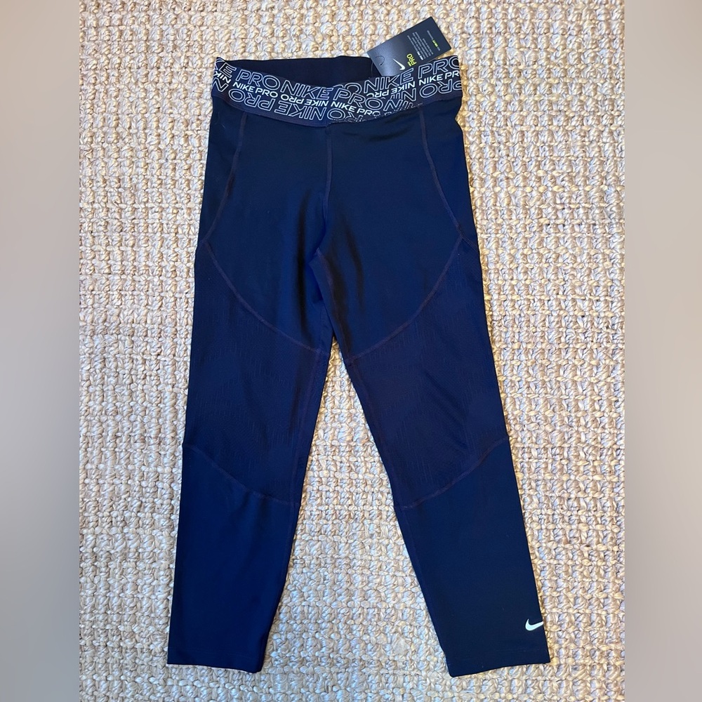 Nike Cross Waist Logo Elastic leggings with Mesh details NWT